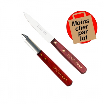 Eplucheur + Couteau d'office Nogent Classic Bois 140