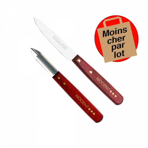 Eplucheur + Couteau d'office Nogent Classic Bois