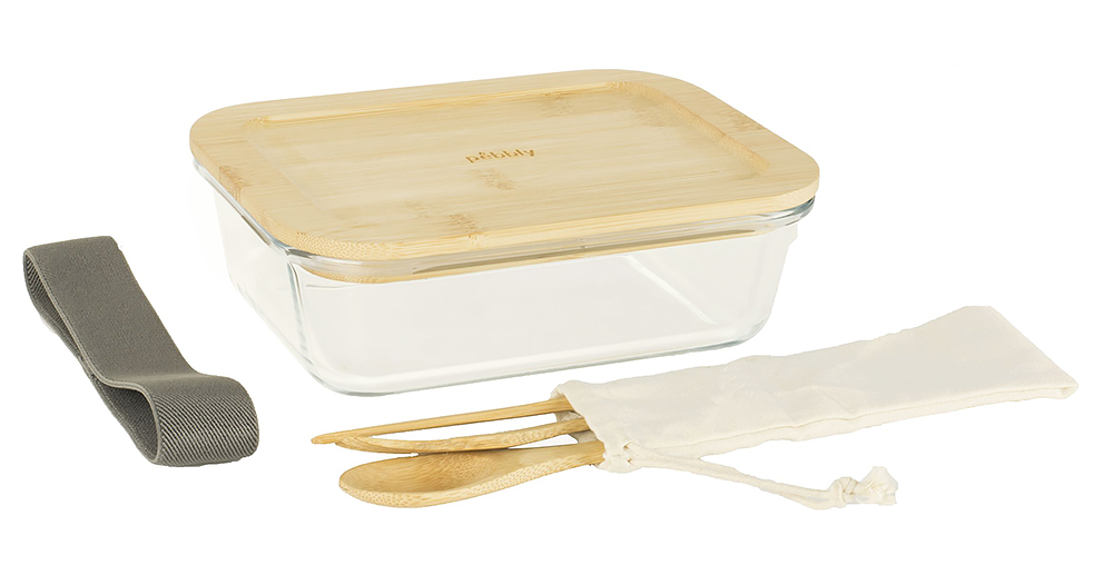 Lunch Box Nomade Bambou & Verre Pebbly